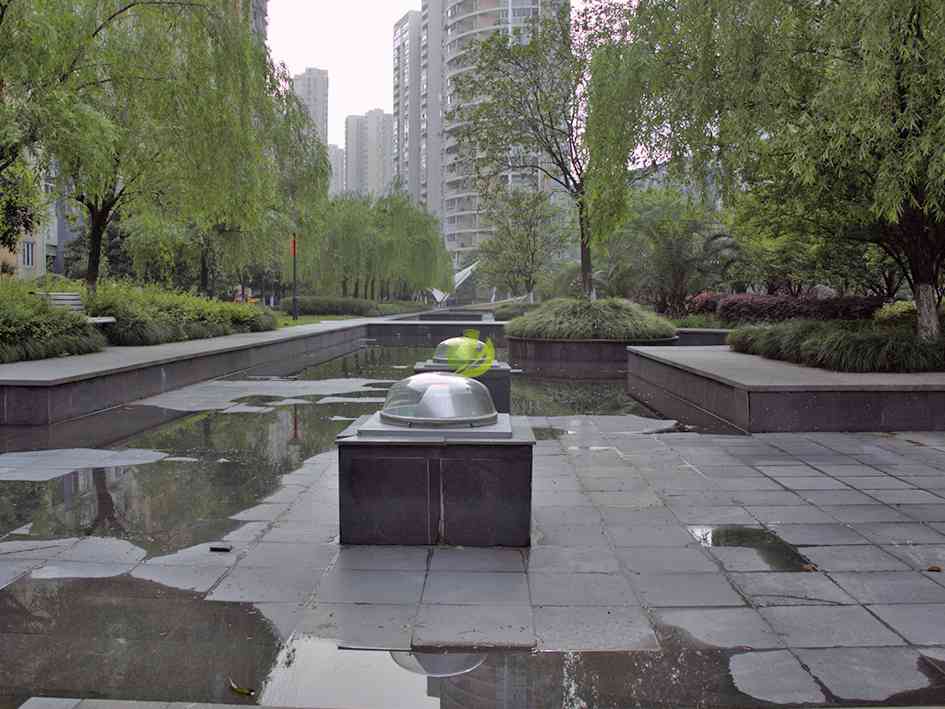 杭州江南豪园喷泉水池地下停车库日光照明系统使用案例01